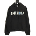 Balenciaga Black Graffiti-Letter Pullover Hoodie
