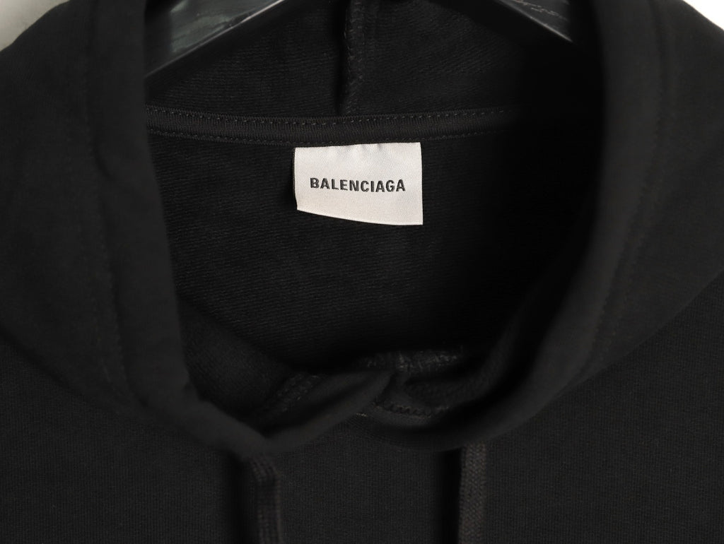 Balenciaga Black Graffiti-Letter Pullover Hoodie