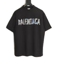 Balenciaga BLCG Black Graffiti-Letter Short-Sleeve T-Shirt