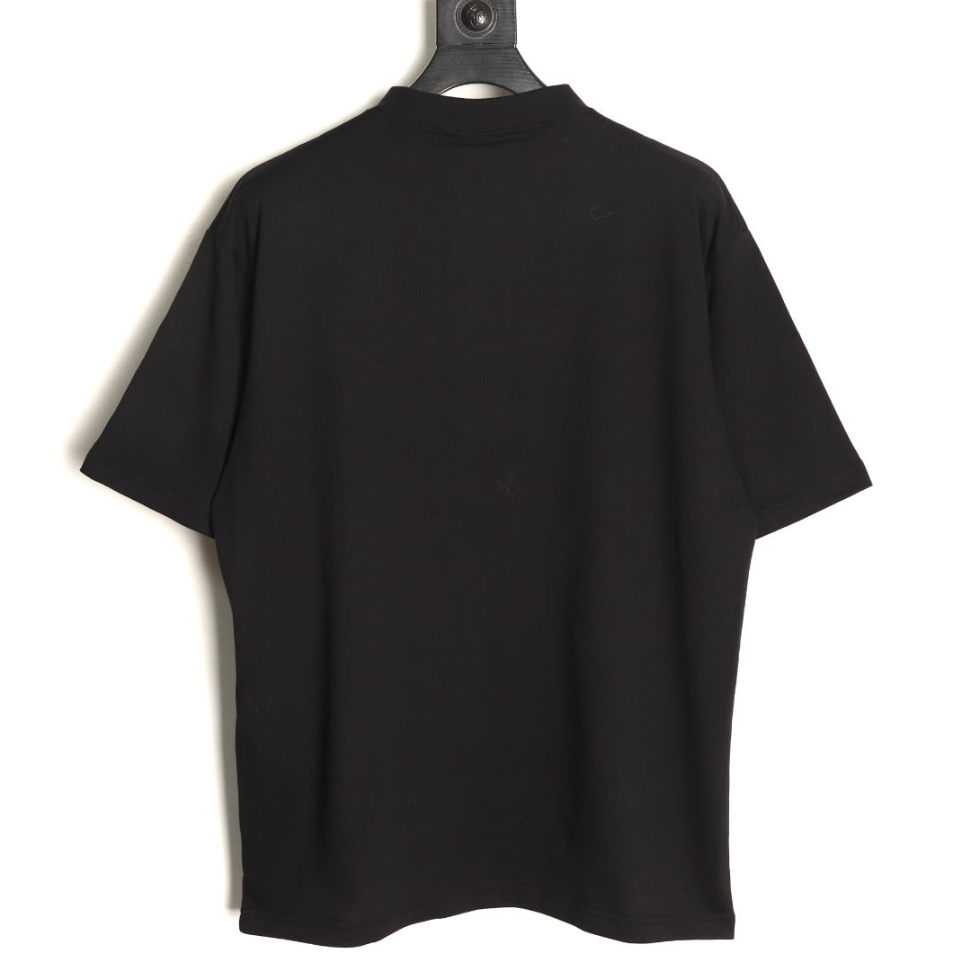 Balenciaga BLCG Black Graffiti-Letter Short-Sleeve T-Shirt