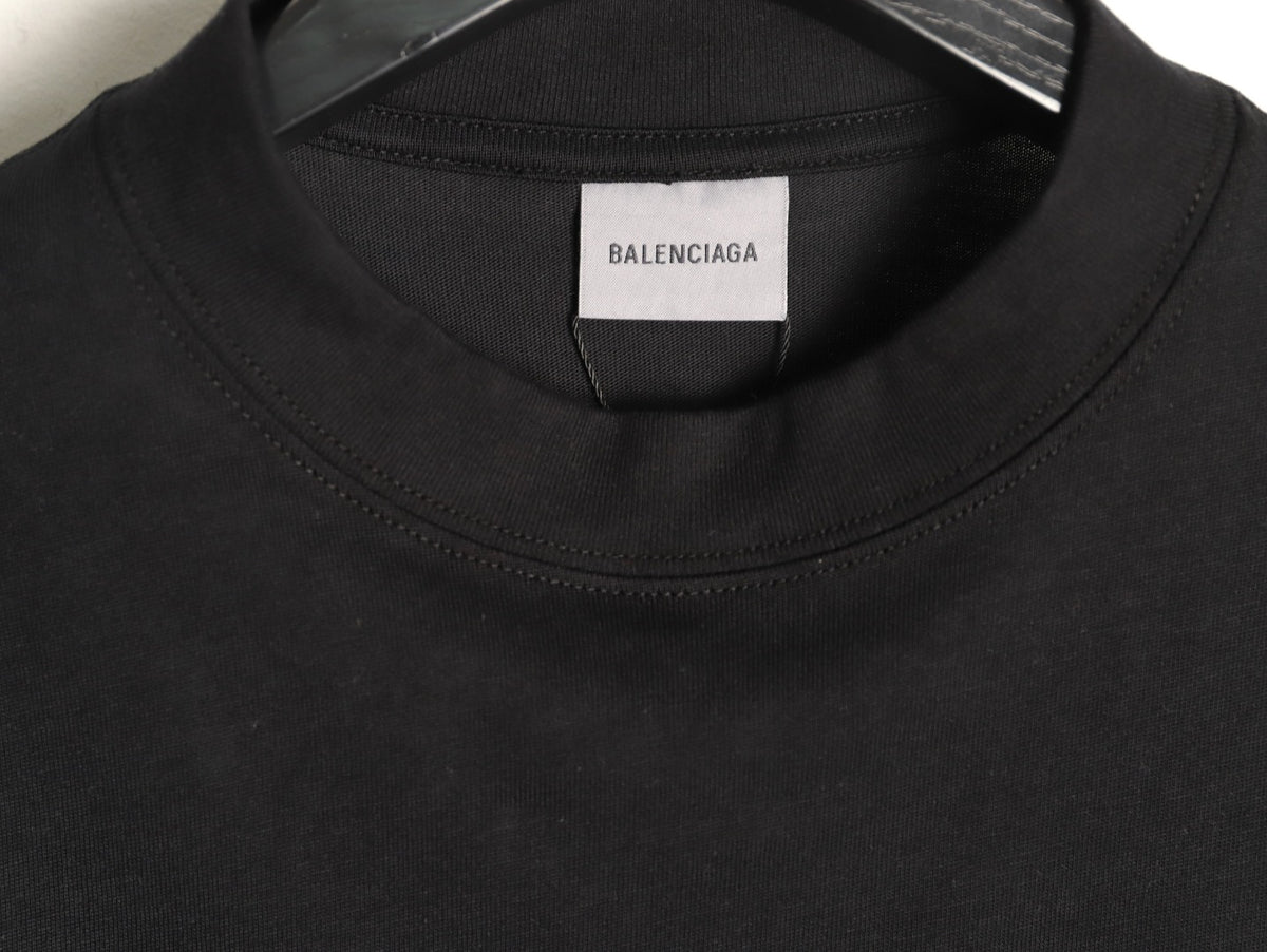 Balenciaga BLCG Black Graffiti-Letter Short-Sleeve T-Shirt