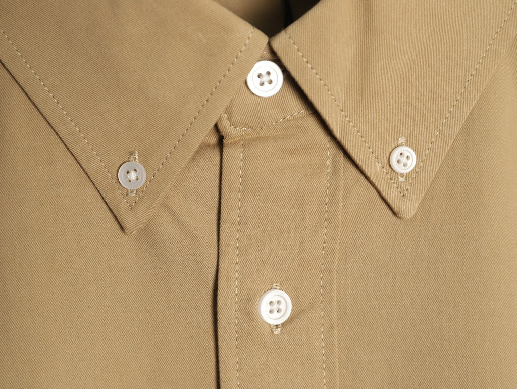 Loewe Khaki Two-Tone Emblem Long-Sleeve Shirt