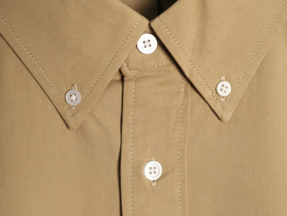Loewe Khaki Two-Tone Emblem Long-Sleeve Shirt