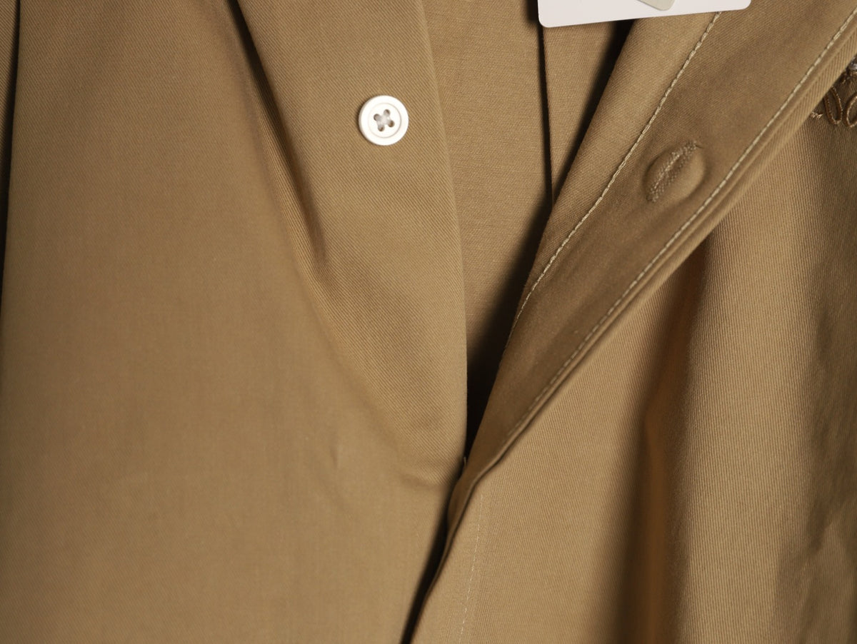 Loewe Khaki Two-Tone Emblem Long-Sleeve Shirt