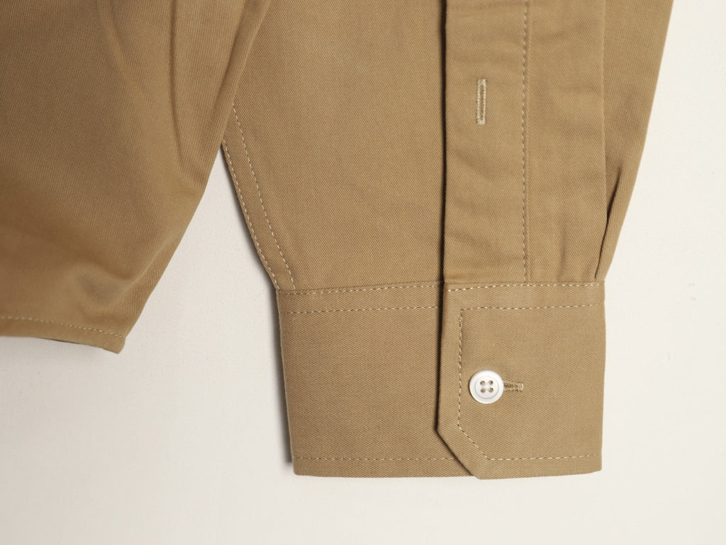 Loewe Khaki Two-Tone Emblem Long-Sleeve Shirt