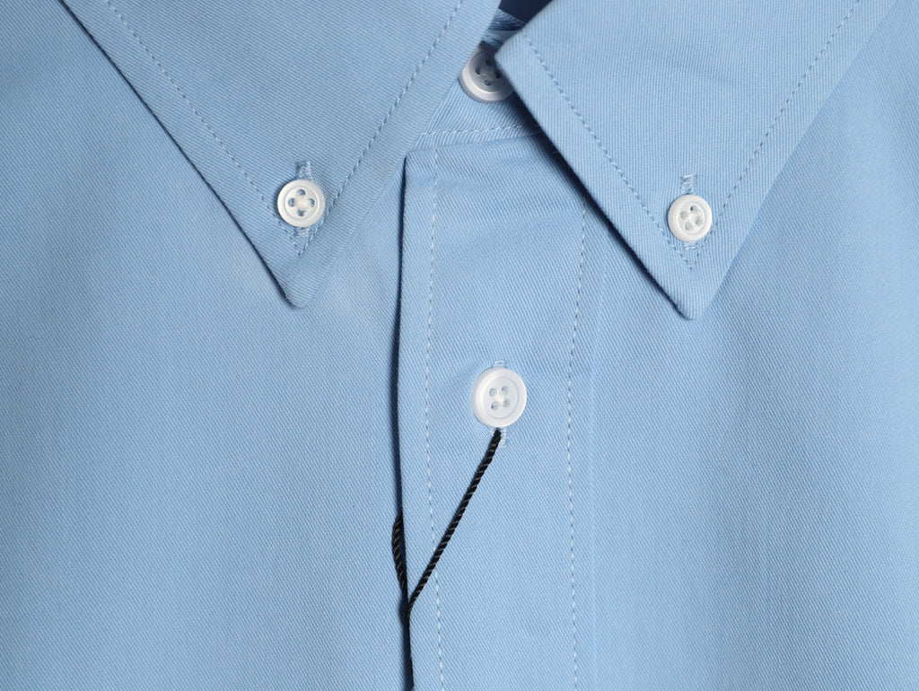 Loewe Light Blue Two-Tone Emblem Long-Sleeve Shirt