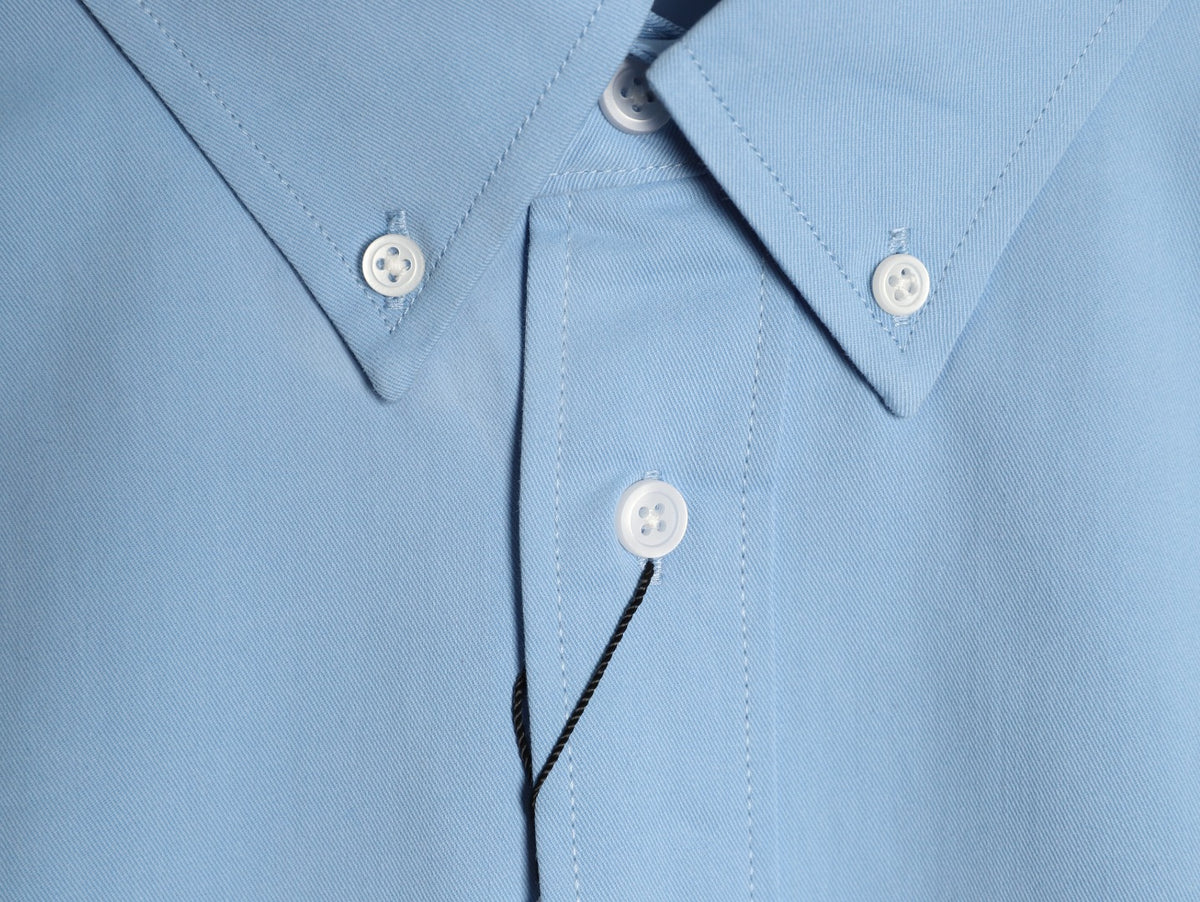 Loewe Light Blue Two-Tone Emblem Long-Sleeve Shirt