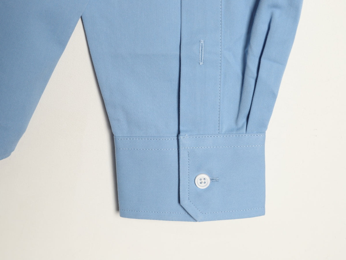 Loewe Light Blue Two-Tone Emblem Long-Sleeve Shirt