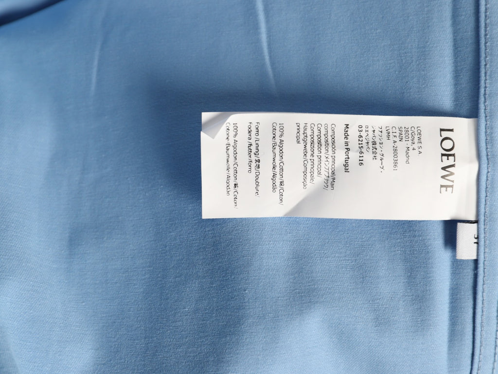 Loewe Light Blue Two-Tone Emblem Long-Sleeve Shirt
