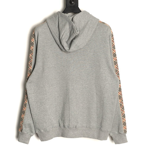 Burberry 25FW Gray Check-Trim Zip Hoodie Jacket