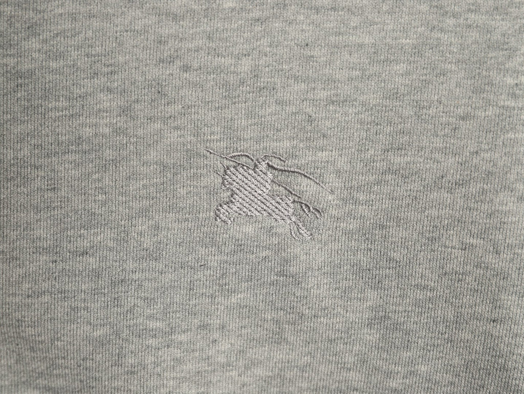 Burberry 25FW Gray Check-Trim Zip Hoodie Jacket