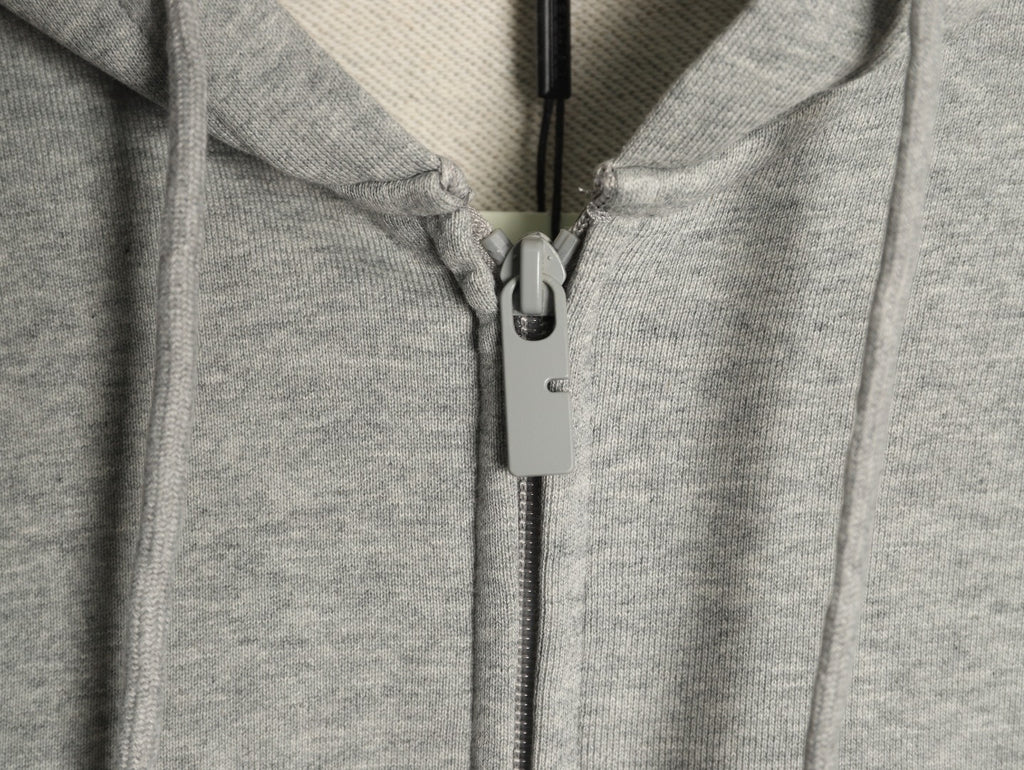 Burberry 25FW Gray Check-Trim Zip Hoodie Jacket