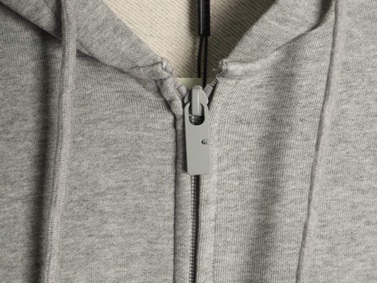 Burberry 25FW Gray Check-Trim Zip Hoodie Jacket