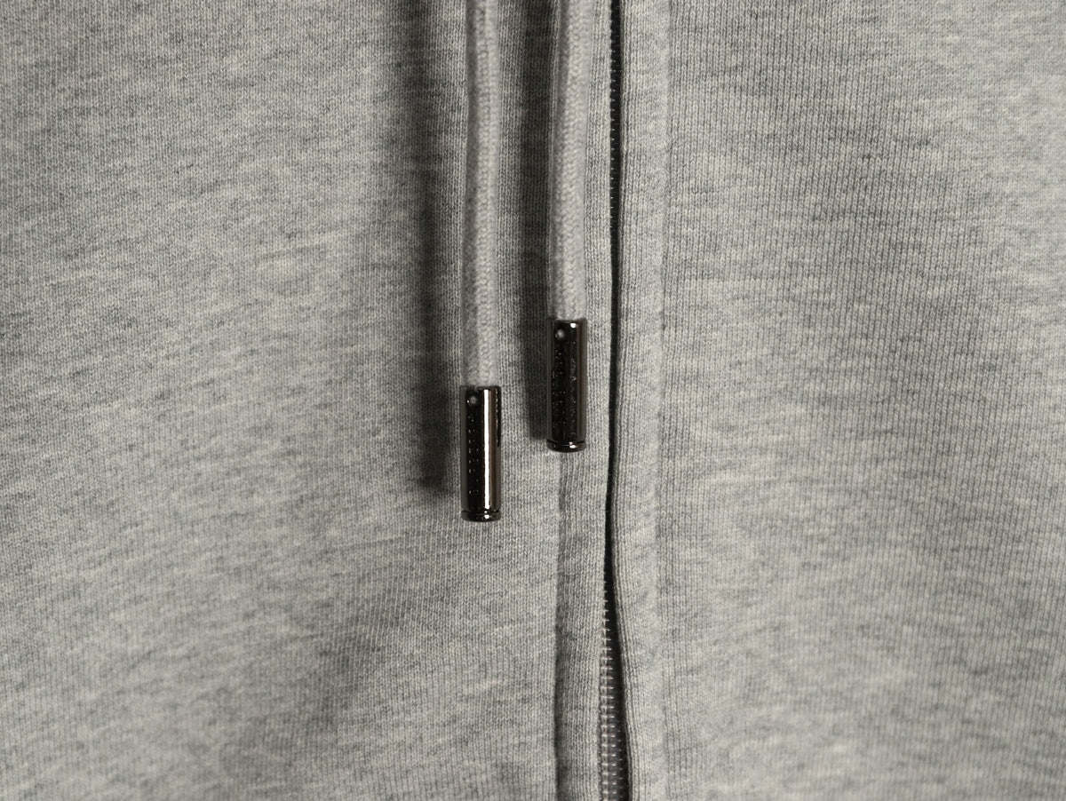 Burberry 25FW Gray Check-Trim Zip Hoodie Jacket