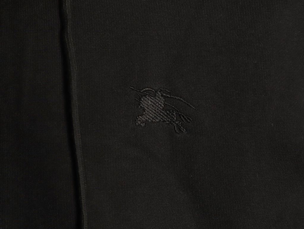 Burberry 25FW Black Check-Trim Zip Hoodie Jacket
