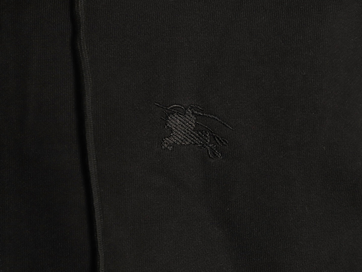 Burberry 25FW Black Check-Trim Zip Hoodie Jacket
