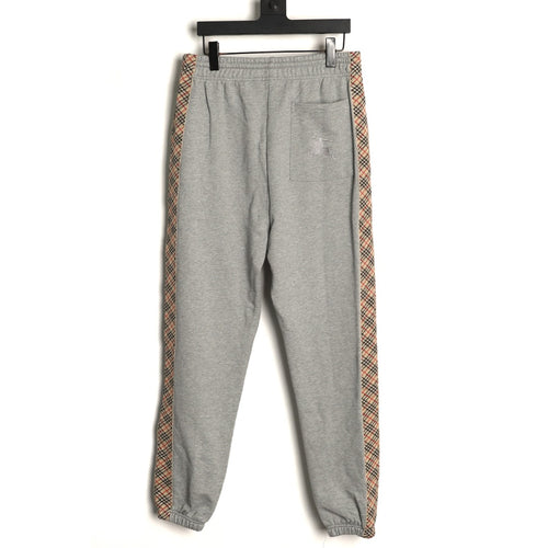 Burberry 25FW Gray Check-Side-Trim Drawstring Pants