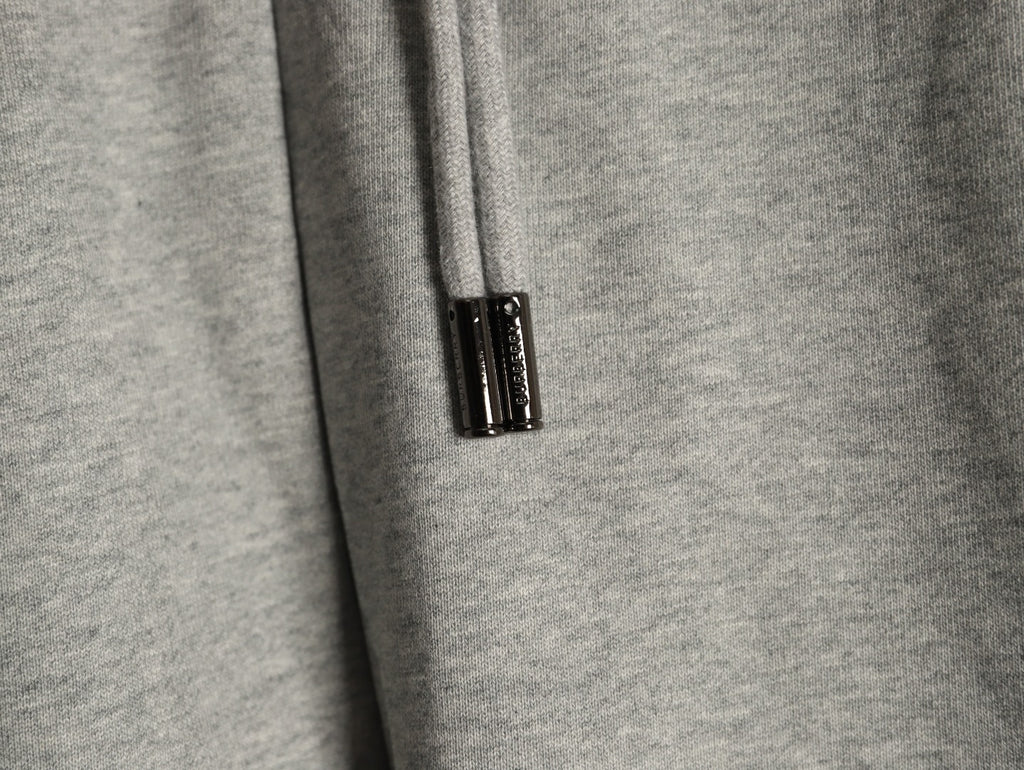 Burberry 25FW Gray Check-Side-Trim Drawstring Pants