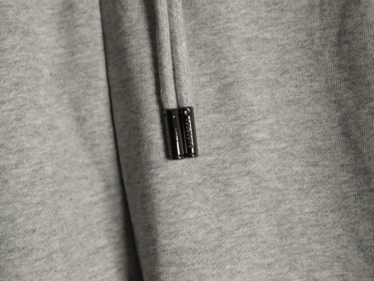 Burberry 25FW Gray Check-Side-Trim Drawstring Pants