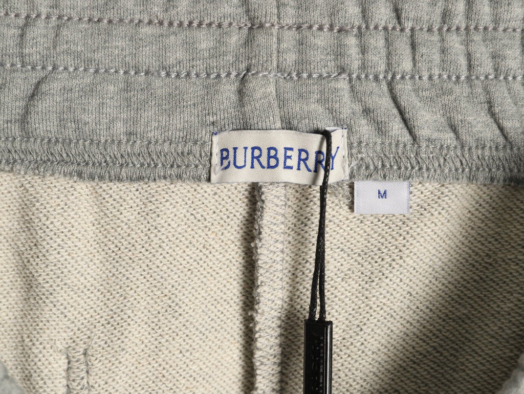 Burberry 25FW Gray Check-Side-Trim Drawstring Pants