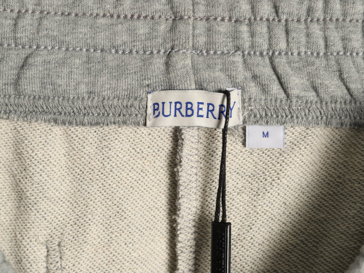 Burberry 25FW Gray Check-Side-Trim Drawstring Pants