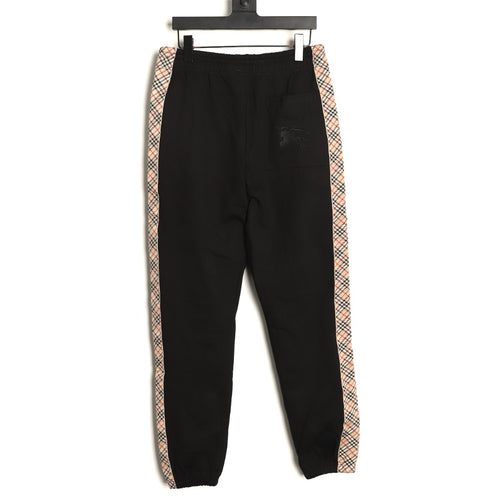 Burberry 25FW Black Check-Side-Trim Drawstring Pants