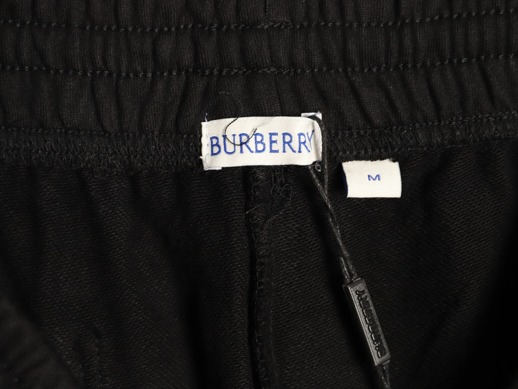 Burberry 25FW Black Check-Side-Trim Drawstring Pants