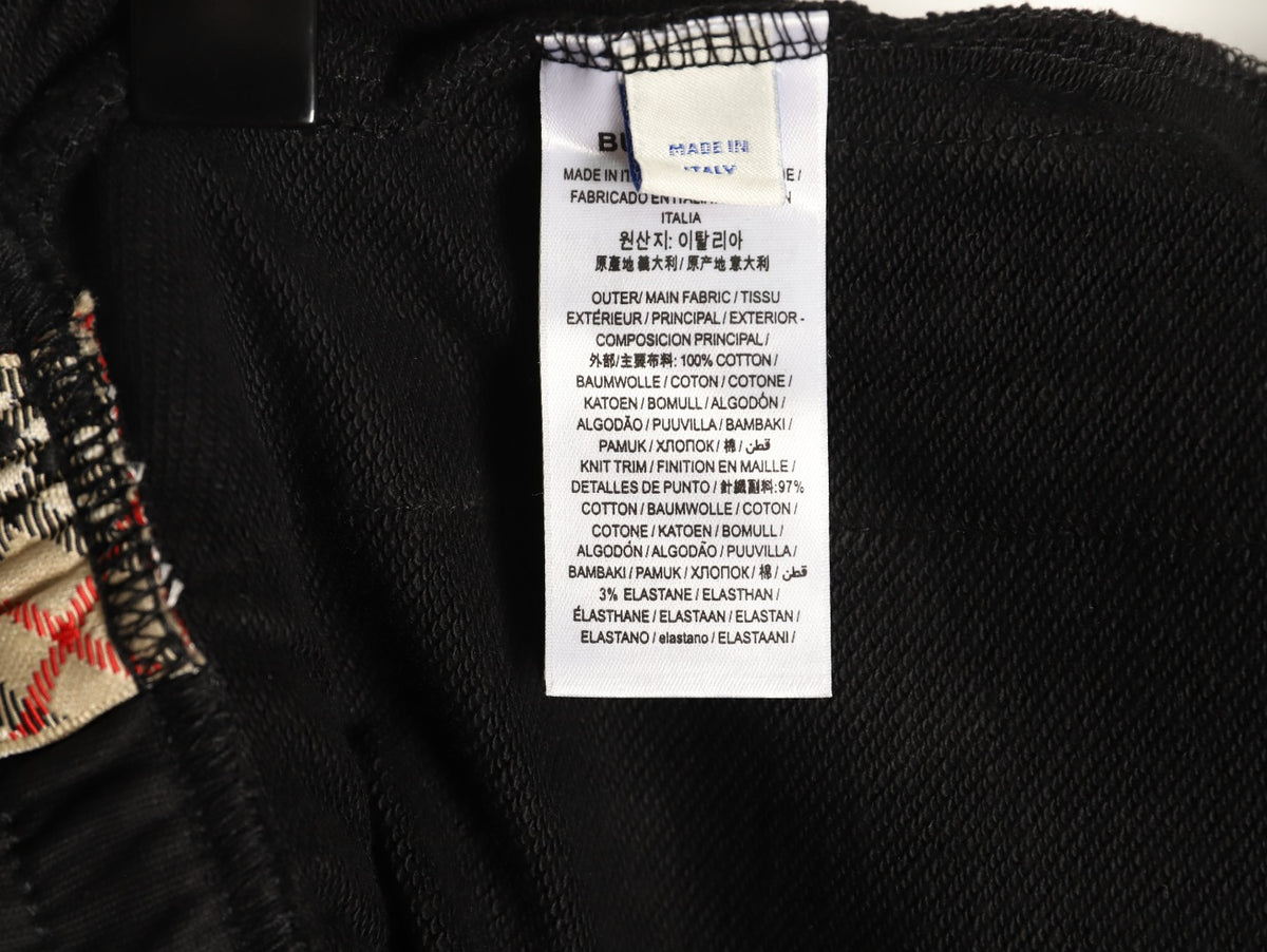 Burberry 25FW Black Check-Side-Trim Drawstring Pants