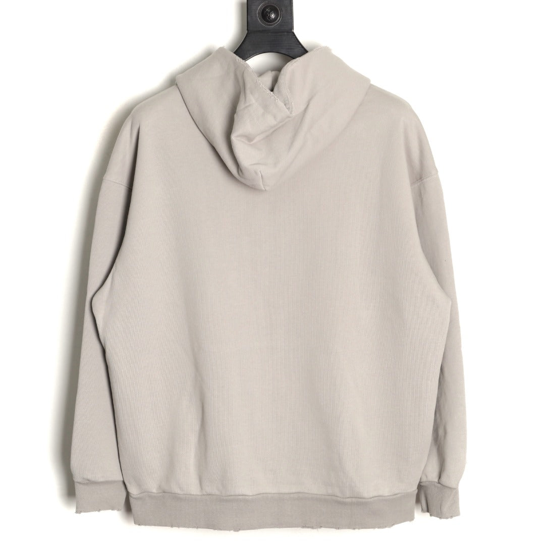 Balenciaga 25FW Light Beige Double-B Graphic Pullover Hoodie