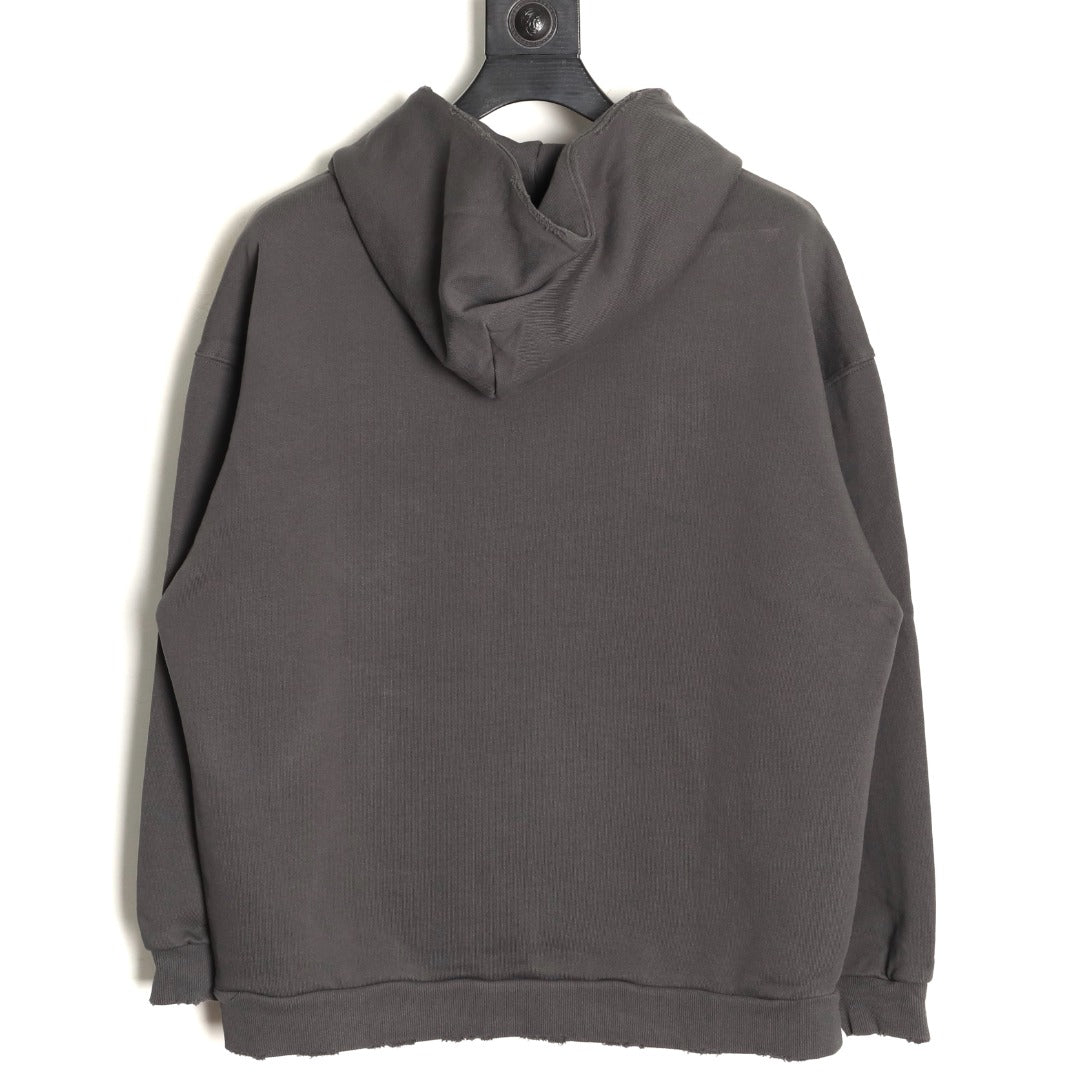 Balenciaga 25FW Charcoal Double-B Graphic Pullover Hoodie