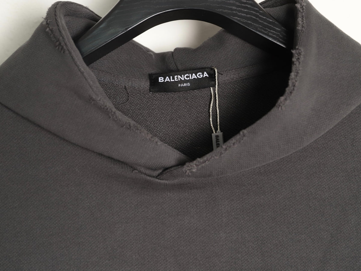 Balenciaga 25FW Charcoal Double-B Graphic Pullover Hoodie