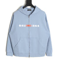 Balenciaga 25FW Light Blue Multicolor-Letter Zip Hoodie Jacket