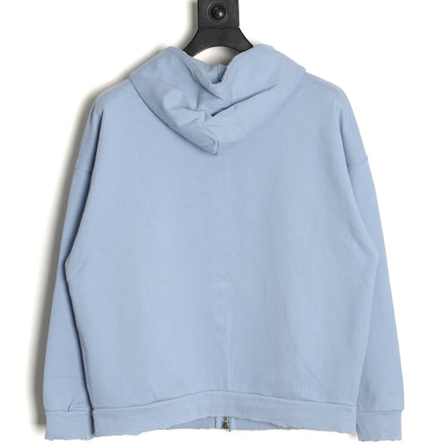 Balenciaga 25FW Light Blue Multicolor-Letter Zip Hoodie Jacket