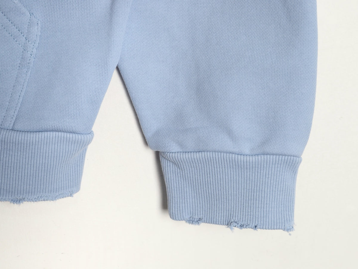 Balenciaga 25FW Light Blue Multicolor-Letter Zip Hoodie Jacket