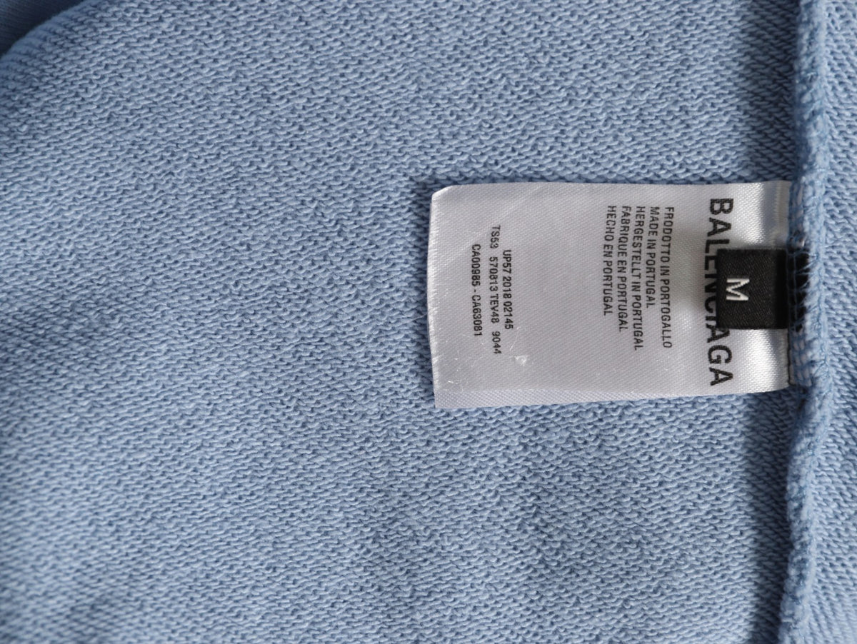 Balenciaga 25FW Light Blue Multicolor-Letter Zip Hoodie Jacket