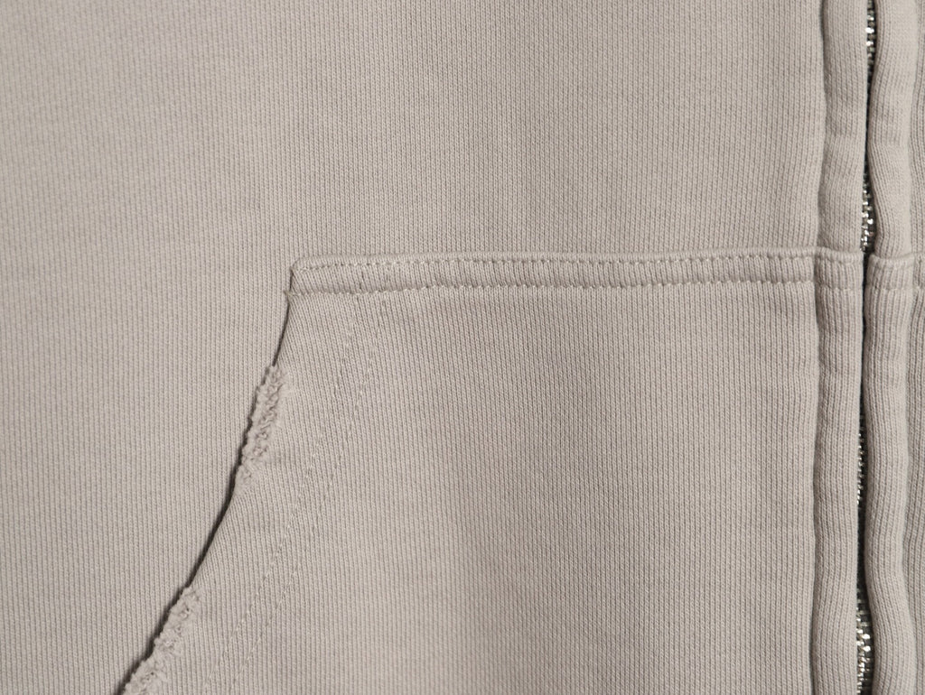 Balenciaga 25FW Light Beige Inverted Back-Letter Zip Hoodie Jacket