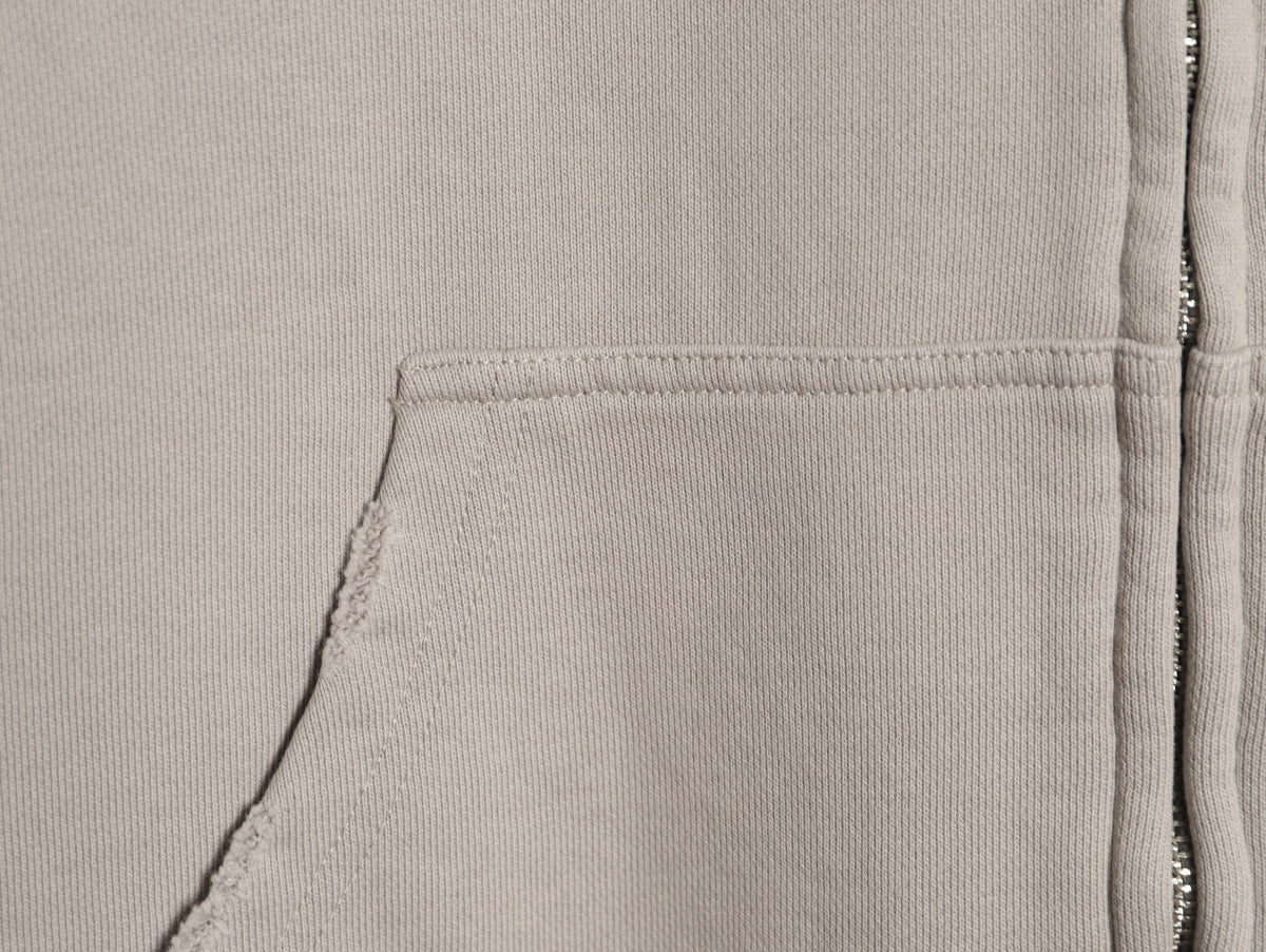 Balenciaga 25FW Light Beige Inverted Back-Letter Zip Hoodie Jacket