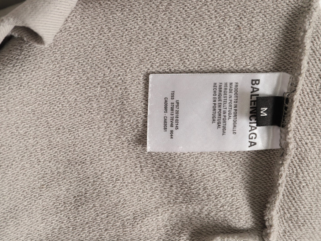 Balenciaga 25FW Light Beige Inverted Back-Letter Zip Hoodie Jacket