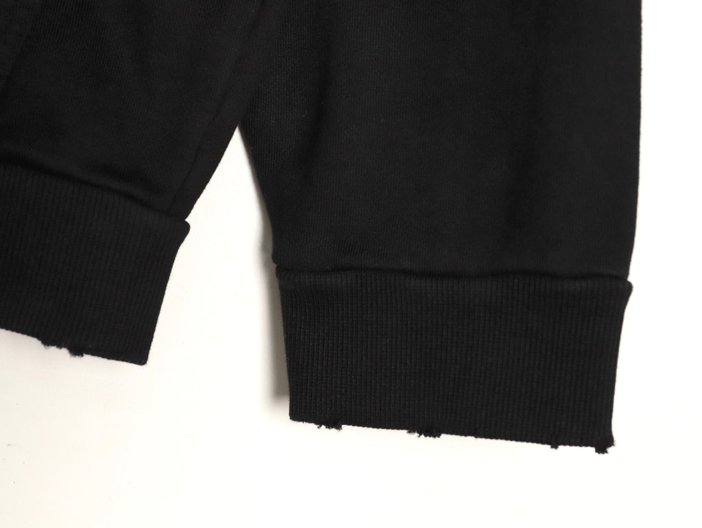 Balenciaga 25FW Black Inverted Back-Letter Zip Hoodie Jacket