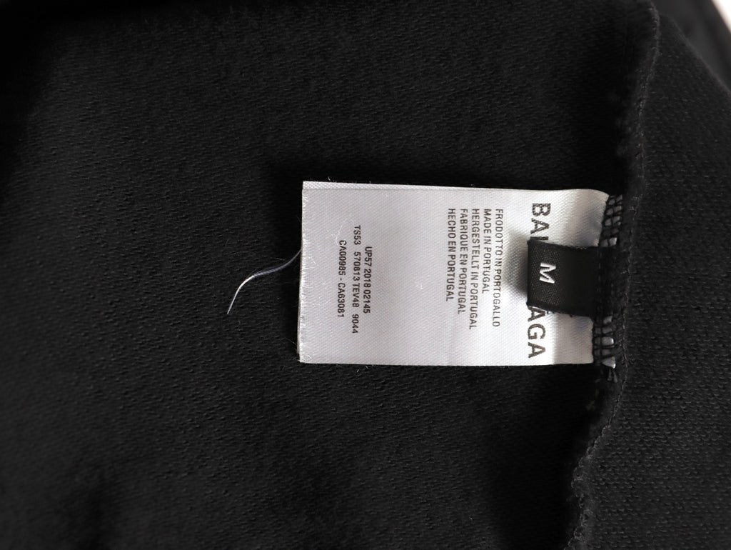 Balenciaga 25FW Black Inverted Back-Letter Zip Hoodie Jacket