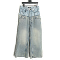 Balenciaga 25SS Light Blue Panel-Detail Wide-Leg Jeans