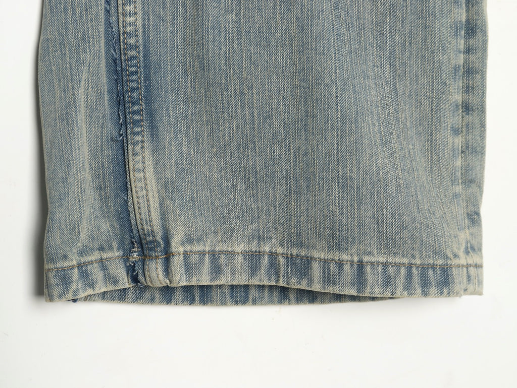 Balenciaga 25SS Light Blue Panel-Detail Wide-Leg Jeans