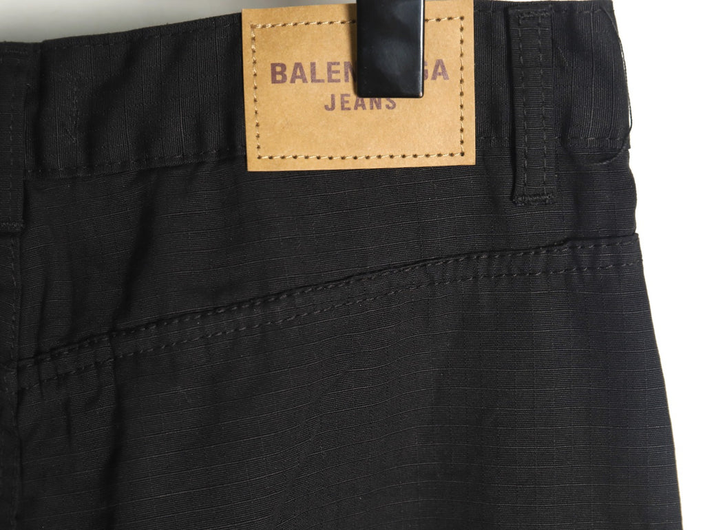 Balenciaga 25SS Black and Charcoal Panel-Detail Wide-Leg Jeans