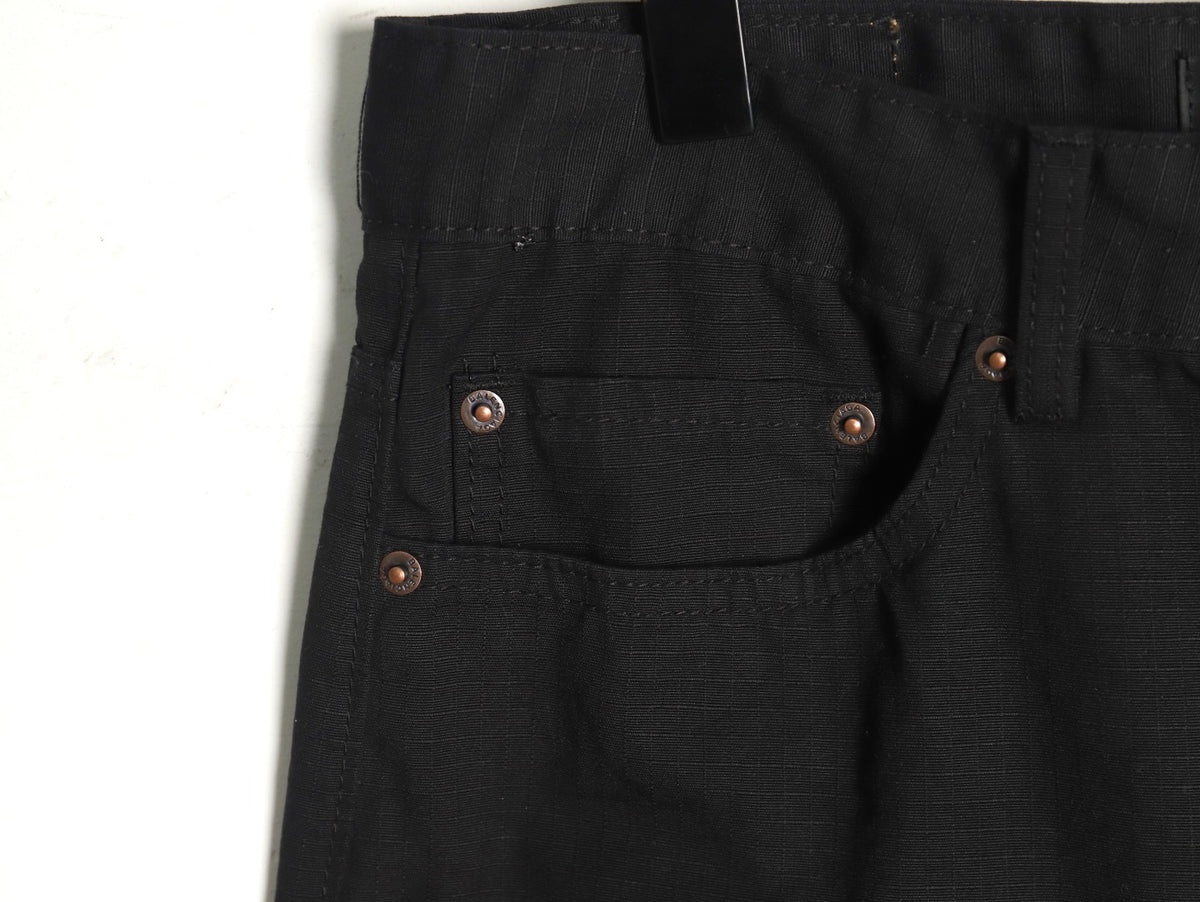 Balenciaga 25SS Black and Charcoal Panel-Detail Wide-Leg Jeans