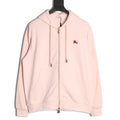 Burberry 25FW Pale Pink Equestrian Back-Graphic Zip Hoodie