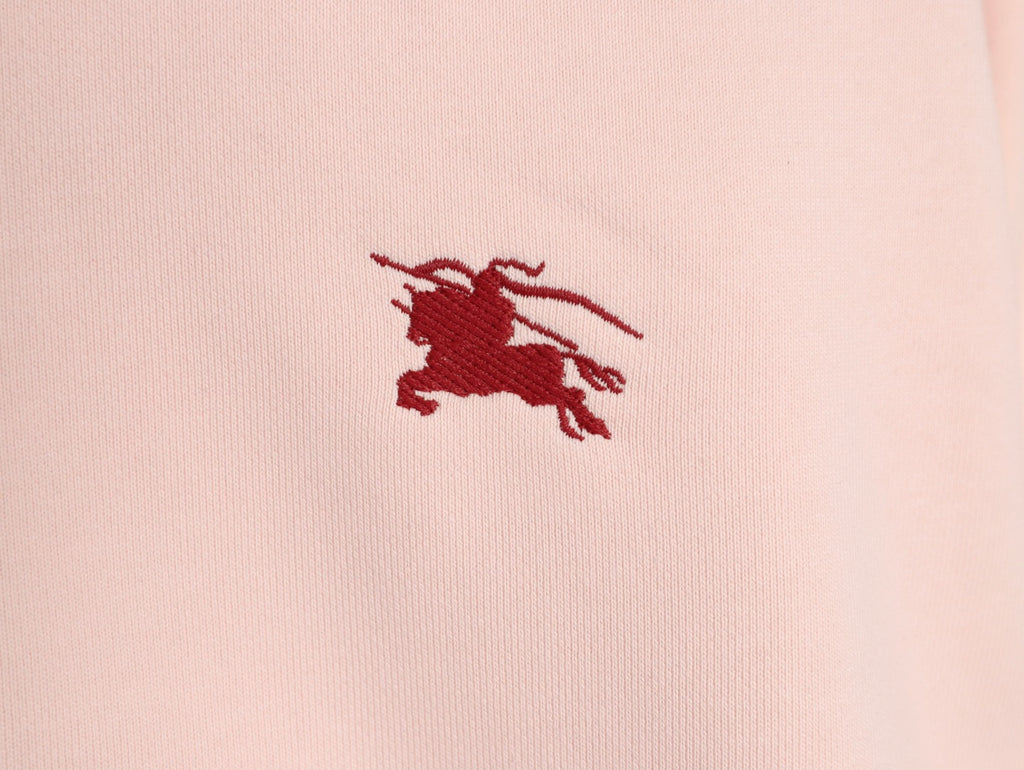 Burberry 25FW Pale Pink Equestrian Back-Graphic Zip Hoodie