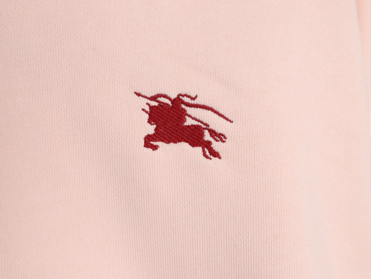 Burberry 25FW Pale Pink Equestrian Back-Graphic Zip Hoodie