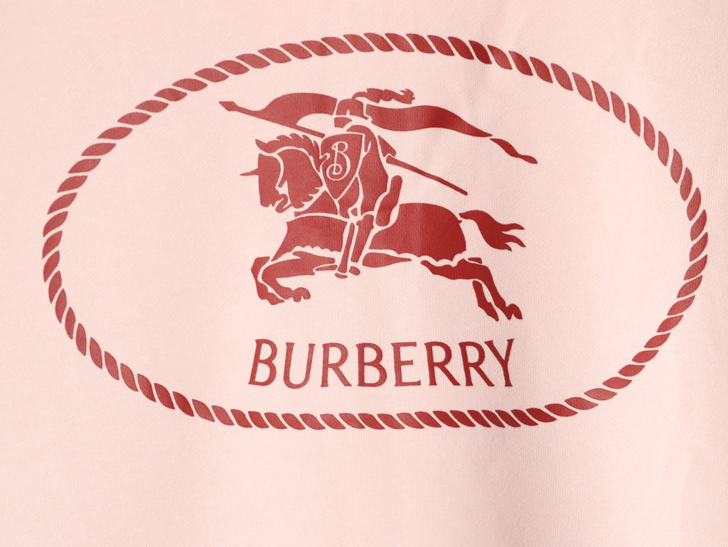 Burberry 25FW Pale Pink Equestrian Back-Graphic Zip Hoodie