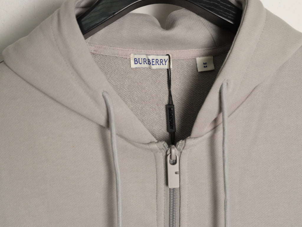 Burberry 25FW Gray Equestrian Back-Graphic Zip Hoodie