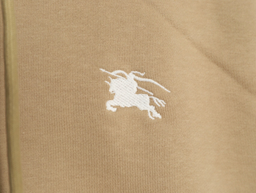 Burberry 25FW Khaki Equestrian Back-Graphic Zip Hoodie